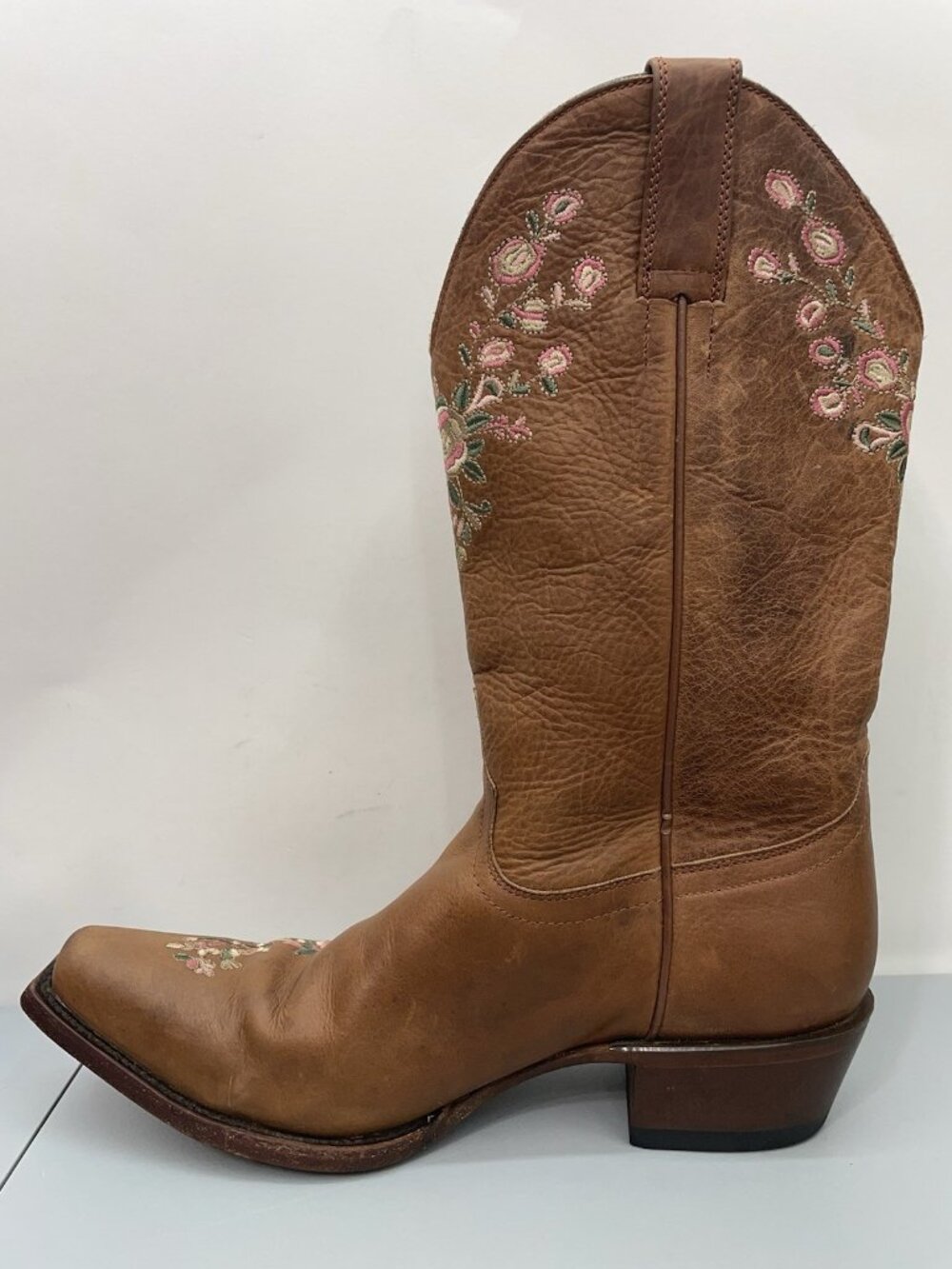 Shyanne Maisie Cowgirl Boots Floral Embroidered Western Snip Toe Leather Women 9 - Picture 12 of 16